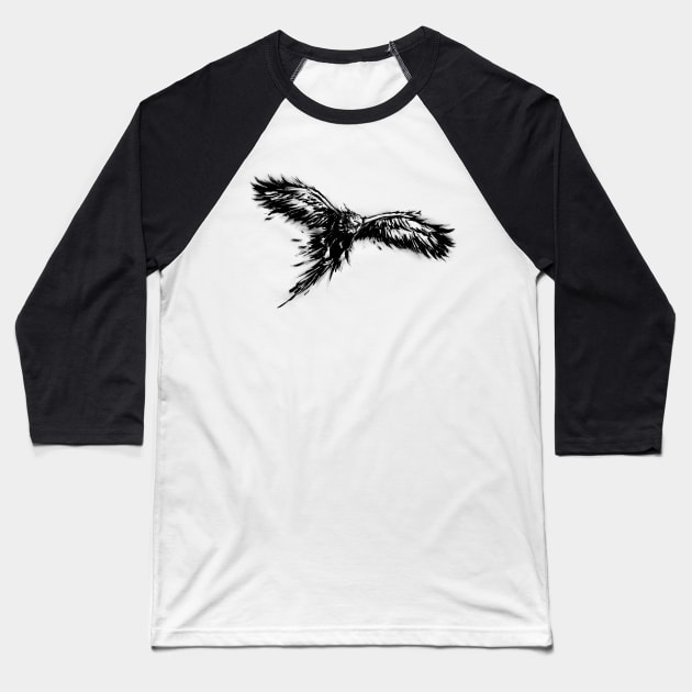 Phoenix, Mythical Firebird- Black Version Baseball T-Shirt by sketchbooksage